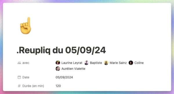 .Reupliq du 05/09/24, avec Laurine, Baptiste, Marie et Aurélien, durée 120 min