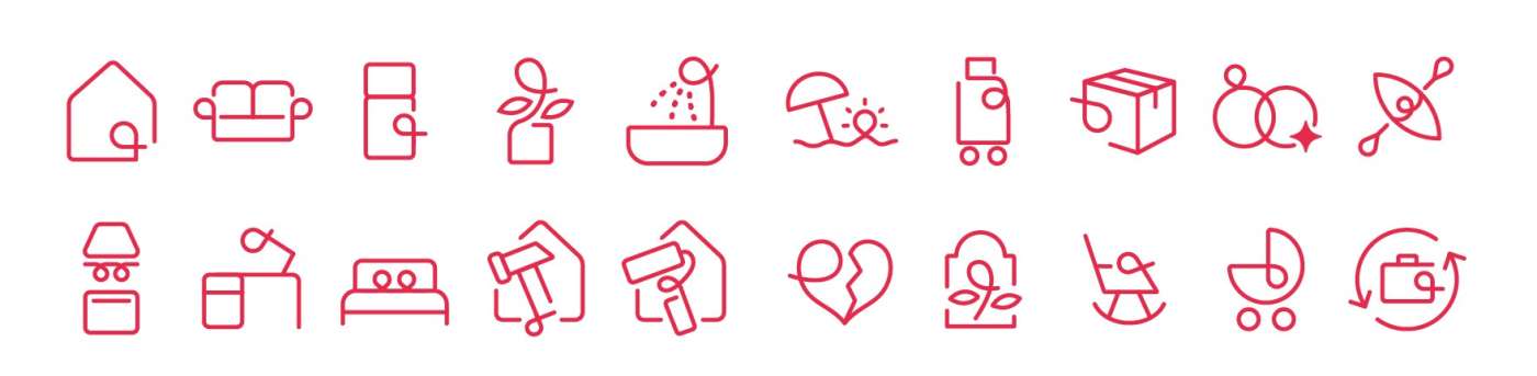 pictogrammes représentant les activités de meia