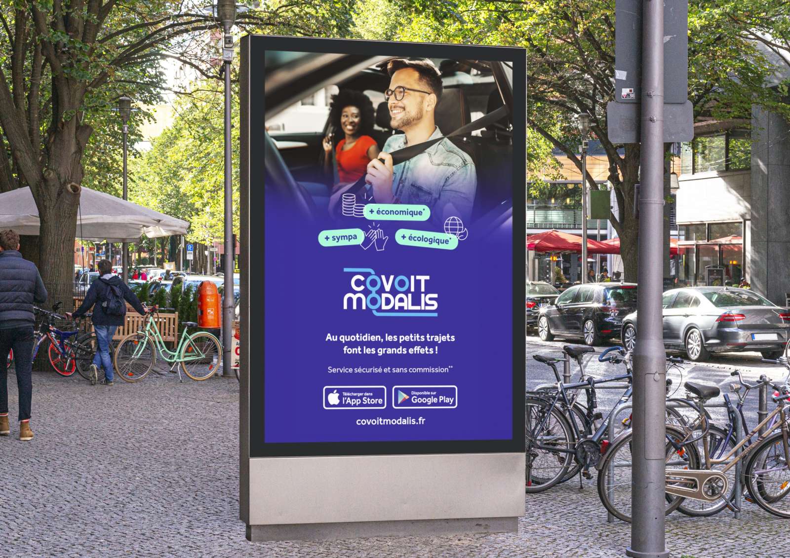 affiche publicitaire présentant covoit modalis