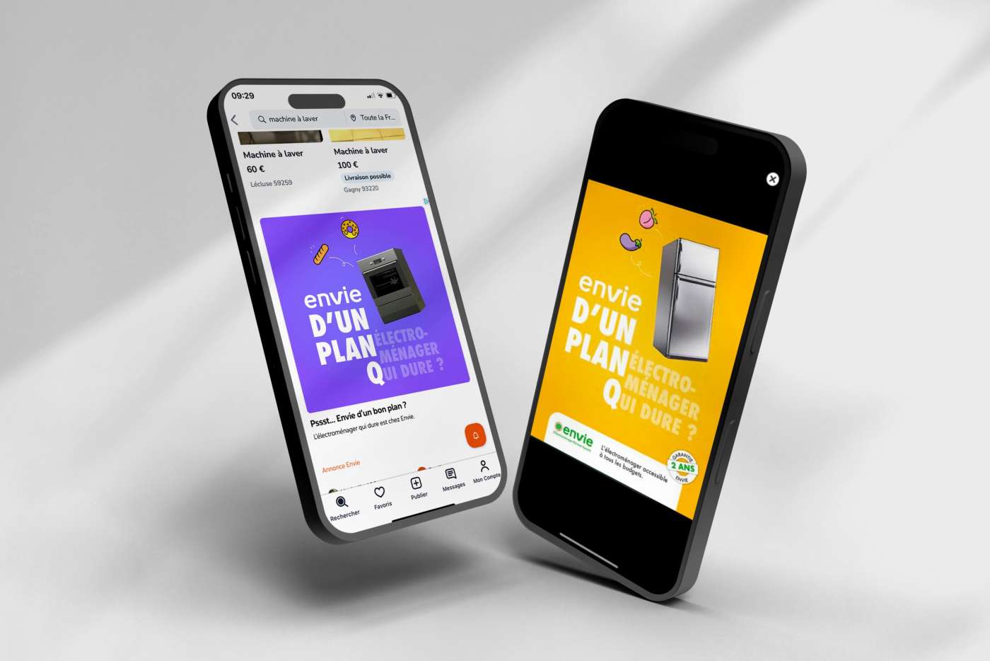 publicités digitales Envie sur Le Bon Coin et réseaux sociaux