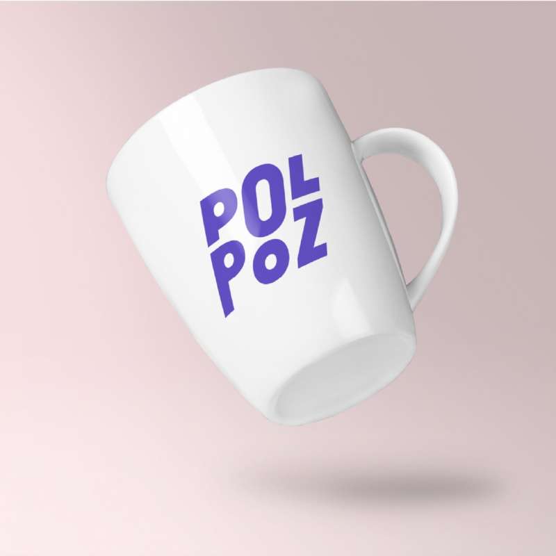 Tasse contenant le logo Polpoz 