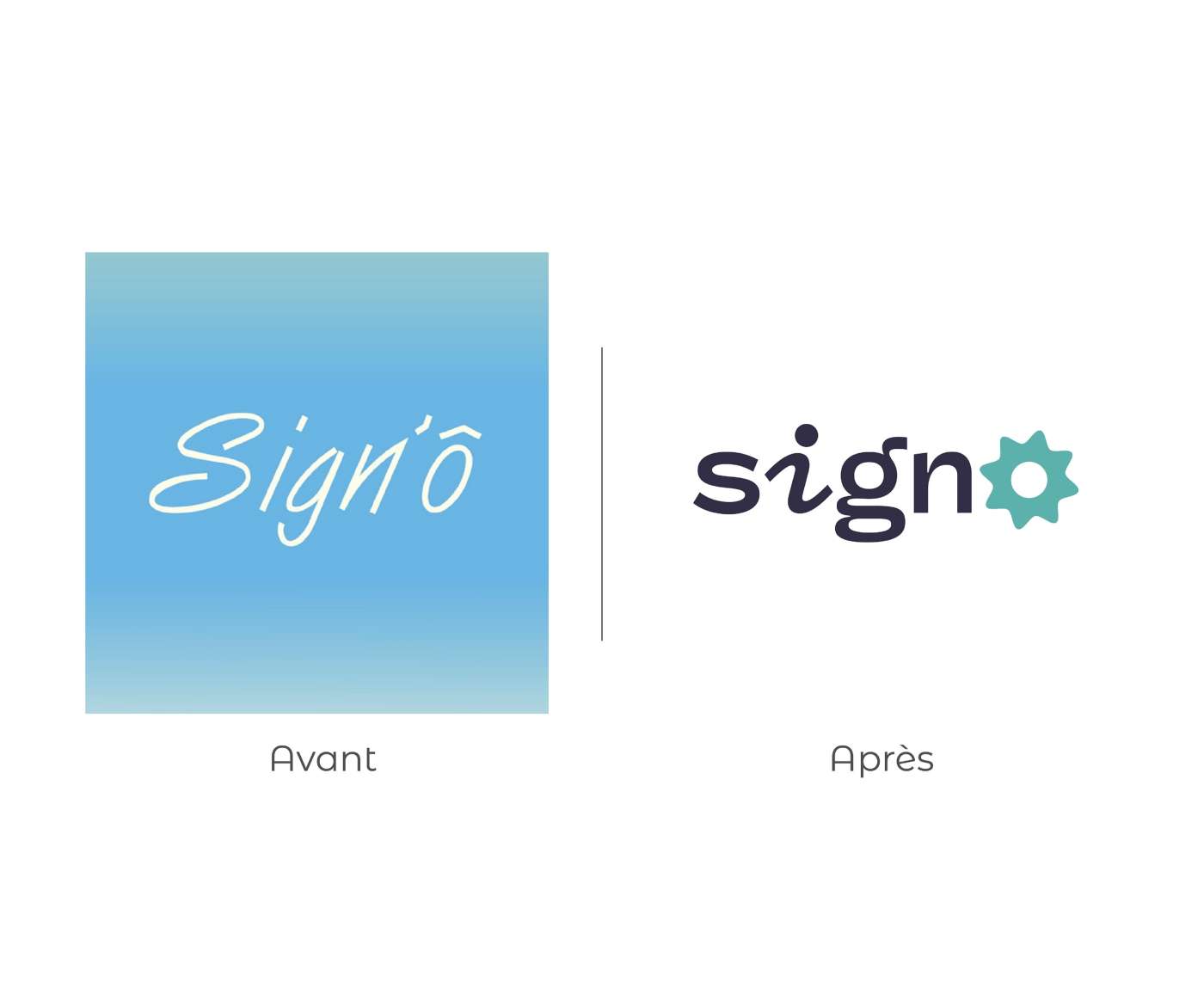avant-après du logo du festival Signo