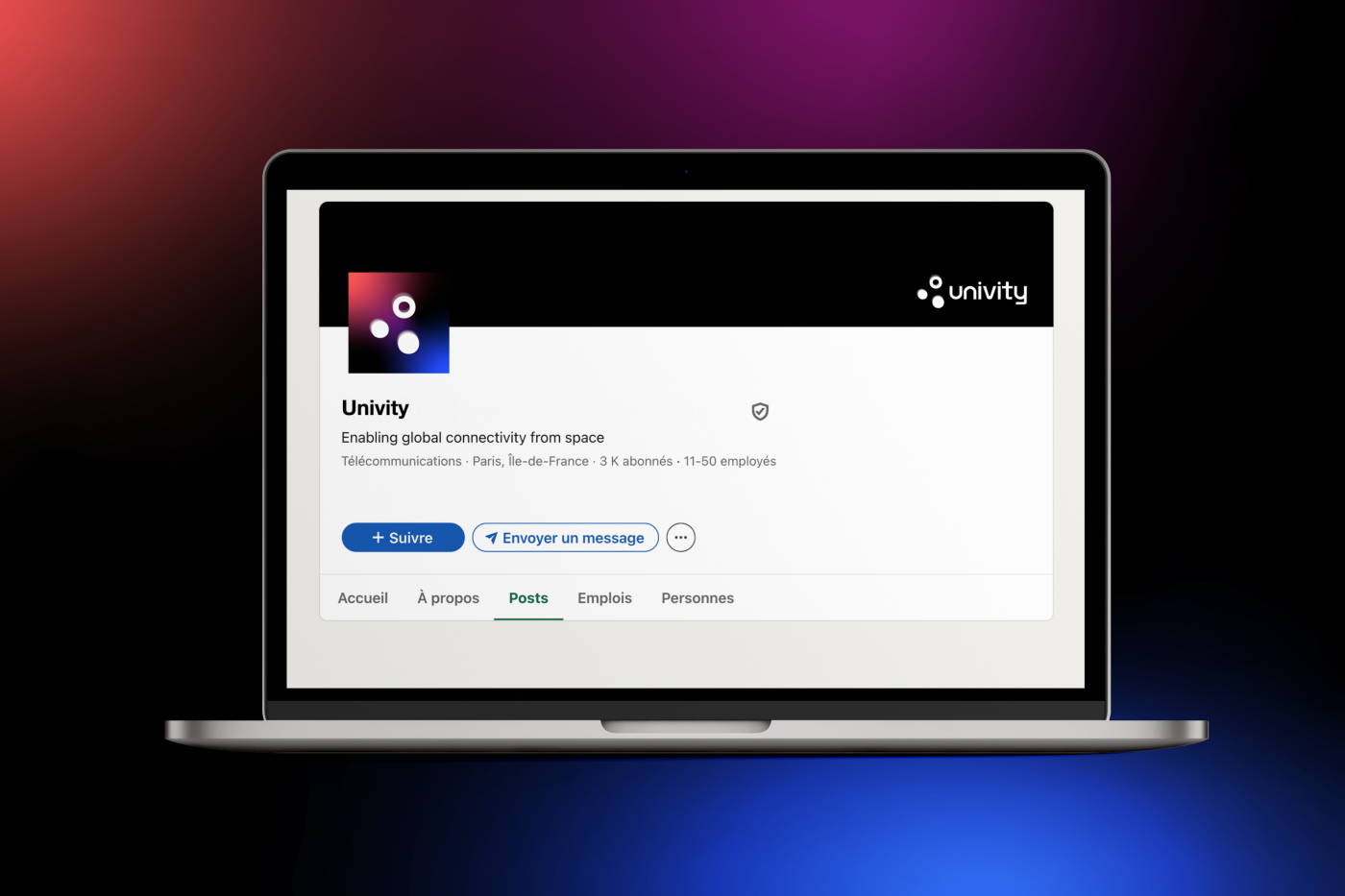Compte Linkedin d'Univity 
